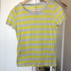Yellow Gray Striped T-Shirt